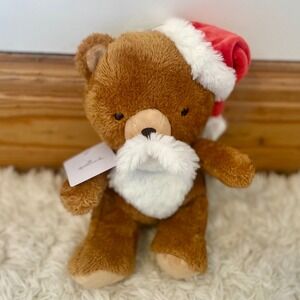 Hallmark‎ Christmas Teddy Bear Santa Hat White Beard Plush Stuffed Animal